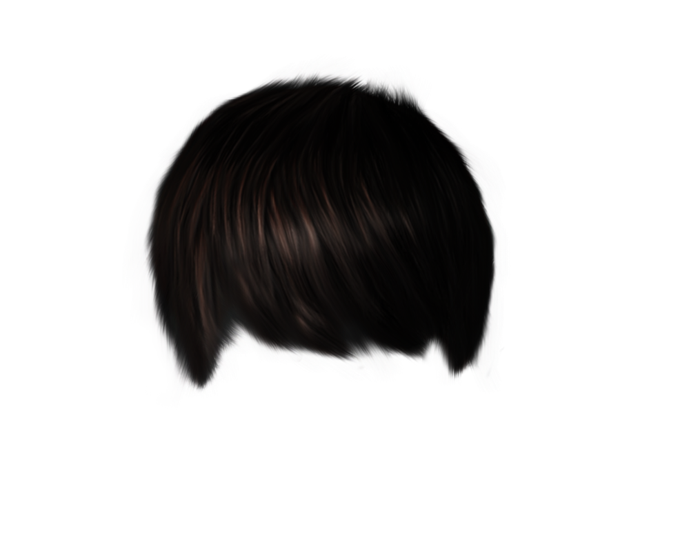 Schwarzes Haar transparentem Hintergrund PNG