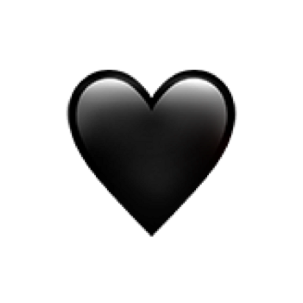 Black Heart PNG Transparent Image