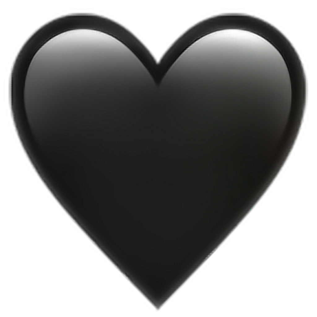 قلب أسود خلفية شفافة PNG