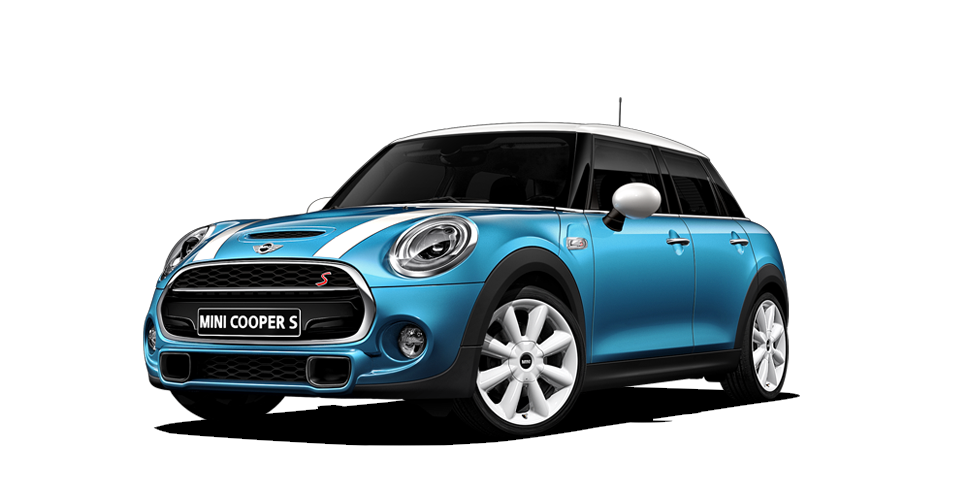 Blue Mini Cooper PNG Image with Transparent Background