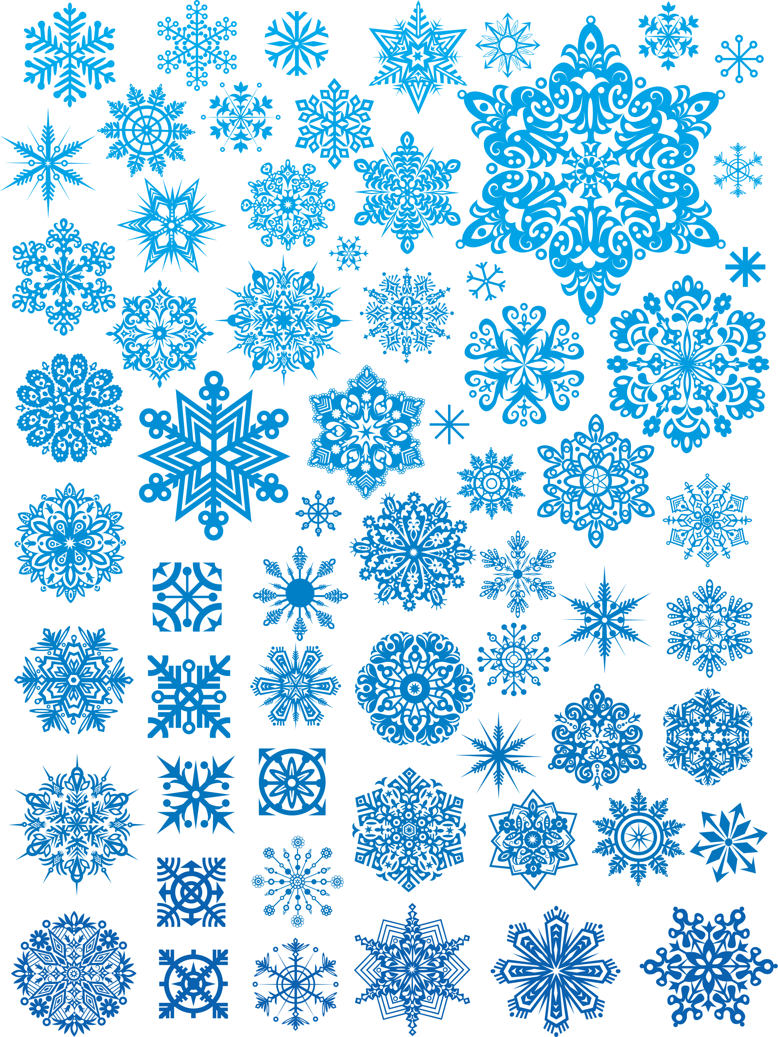 Snowflakes สีน้ำเงิน PNG ดาวน์โหลดรูปภาพ