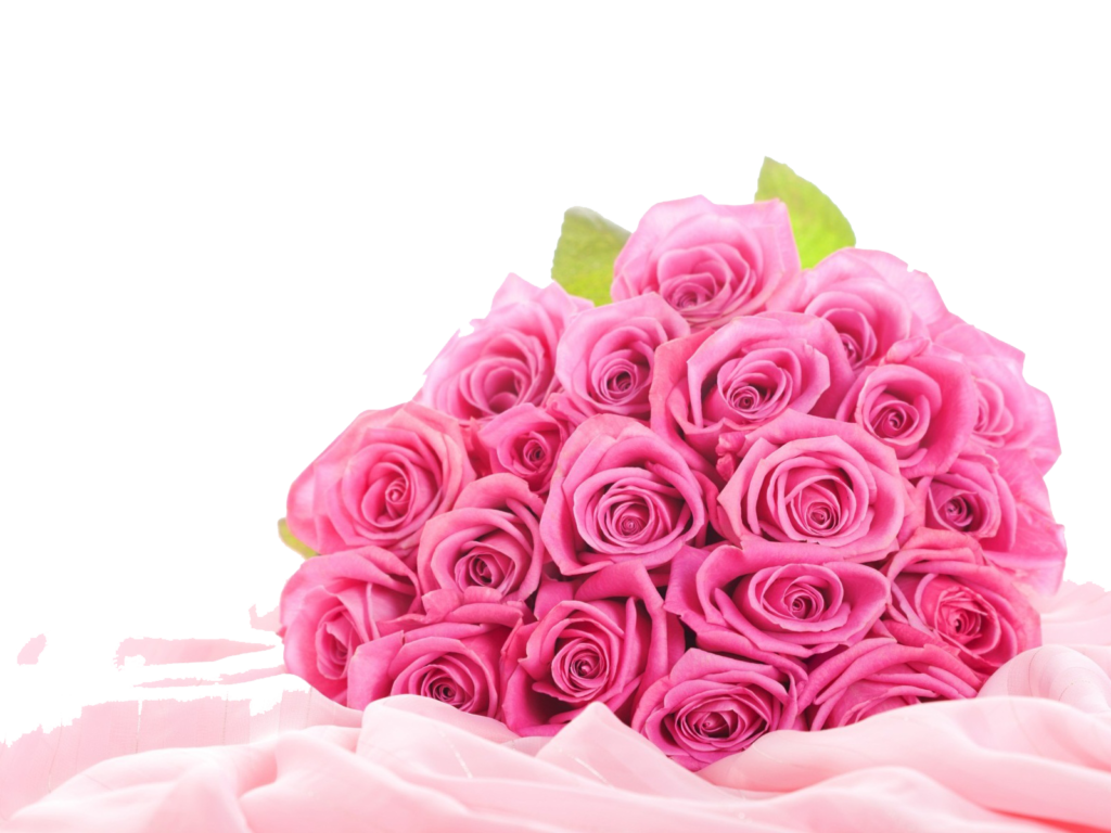 Blumenstrauß von rosafarbenen Blumen PNG Hintergrund Bild