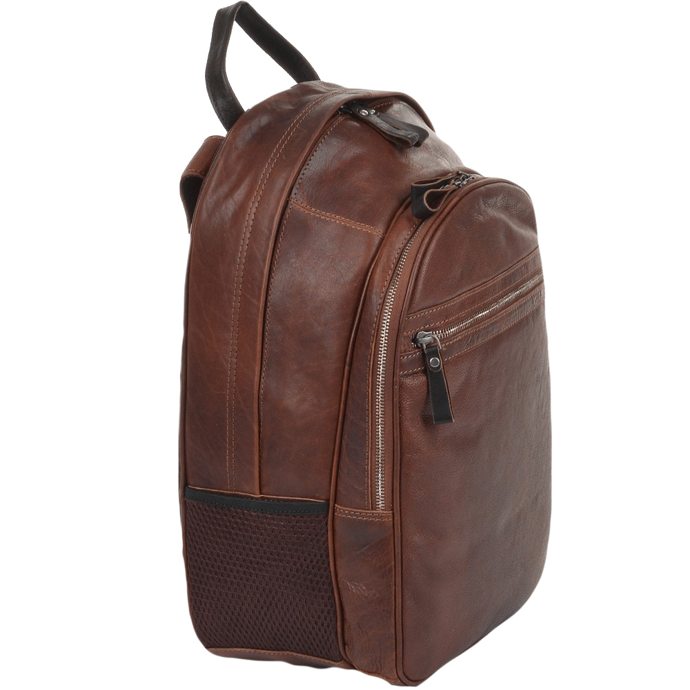 Brown Leather Backpack PNG Photo