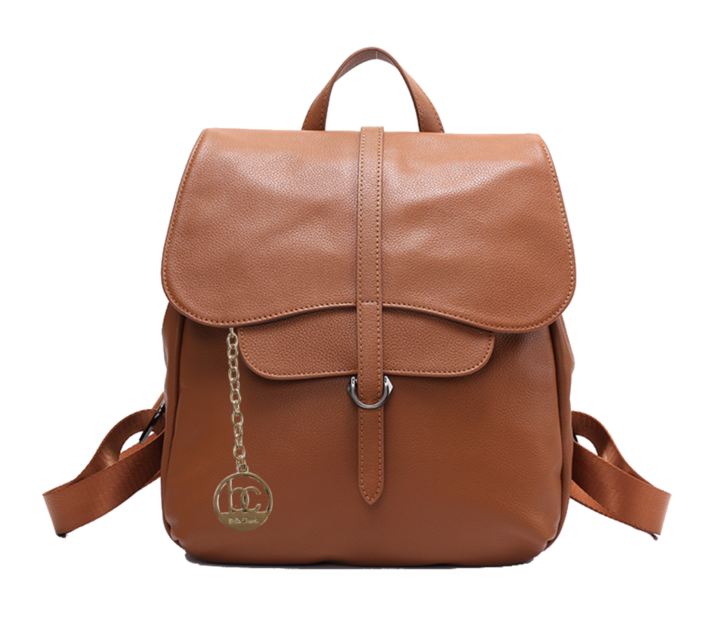 Brown Leather Backpack PNG Transparent Image