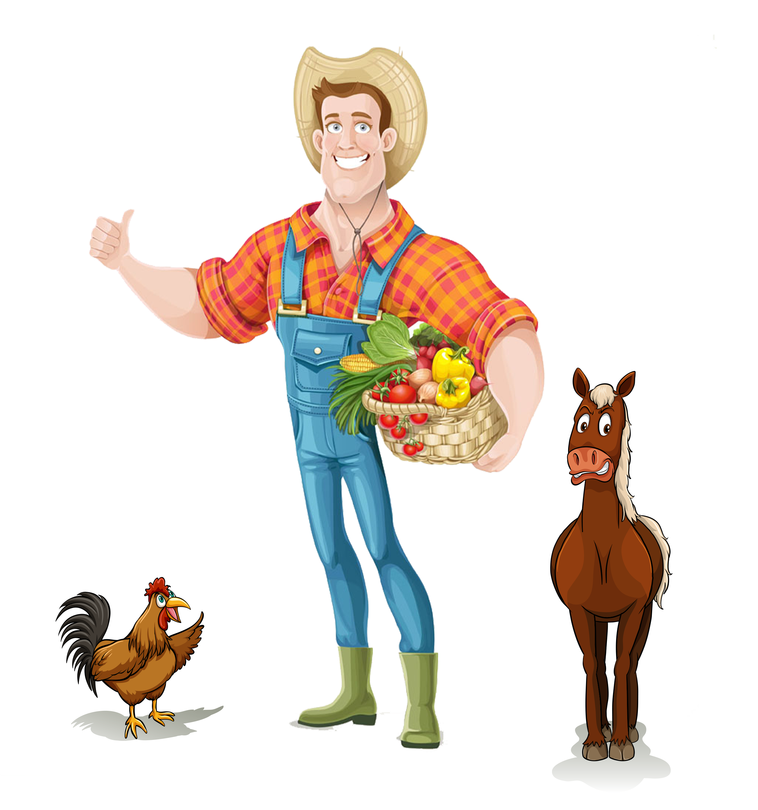 Cartoon Farmer PNG Image Background
