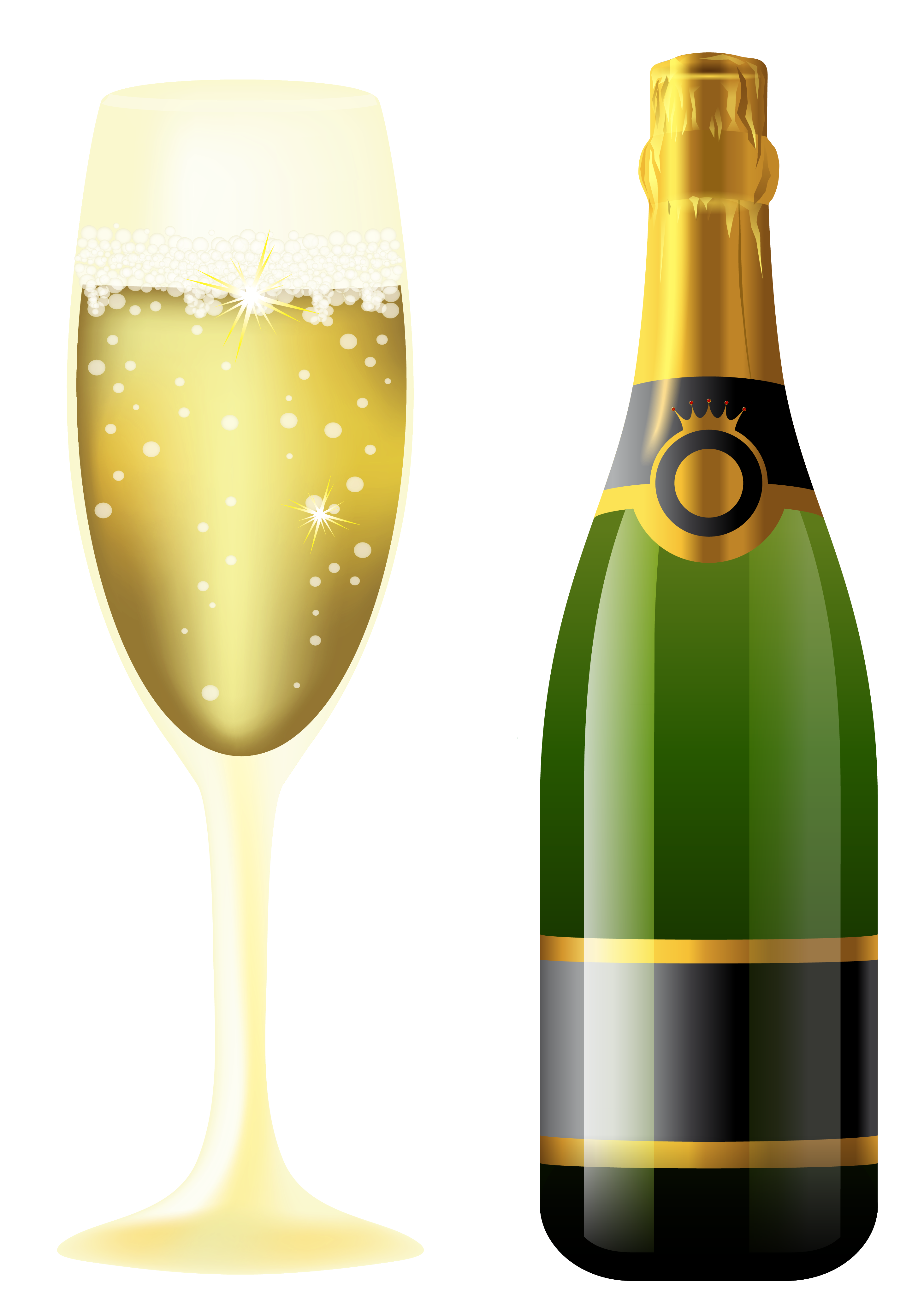 Champagne Bottle PNG Transparent Image
