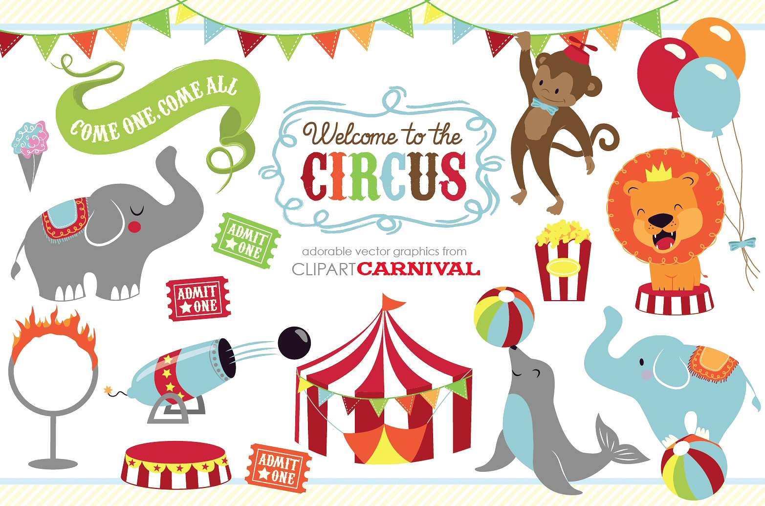 Circus Animals PNG Image With Transparent Background