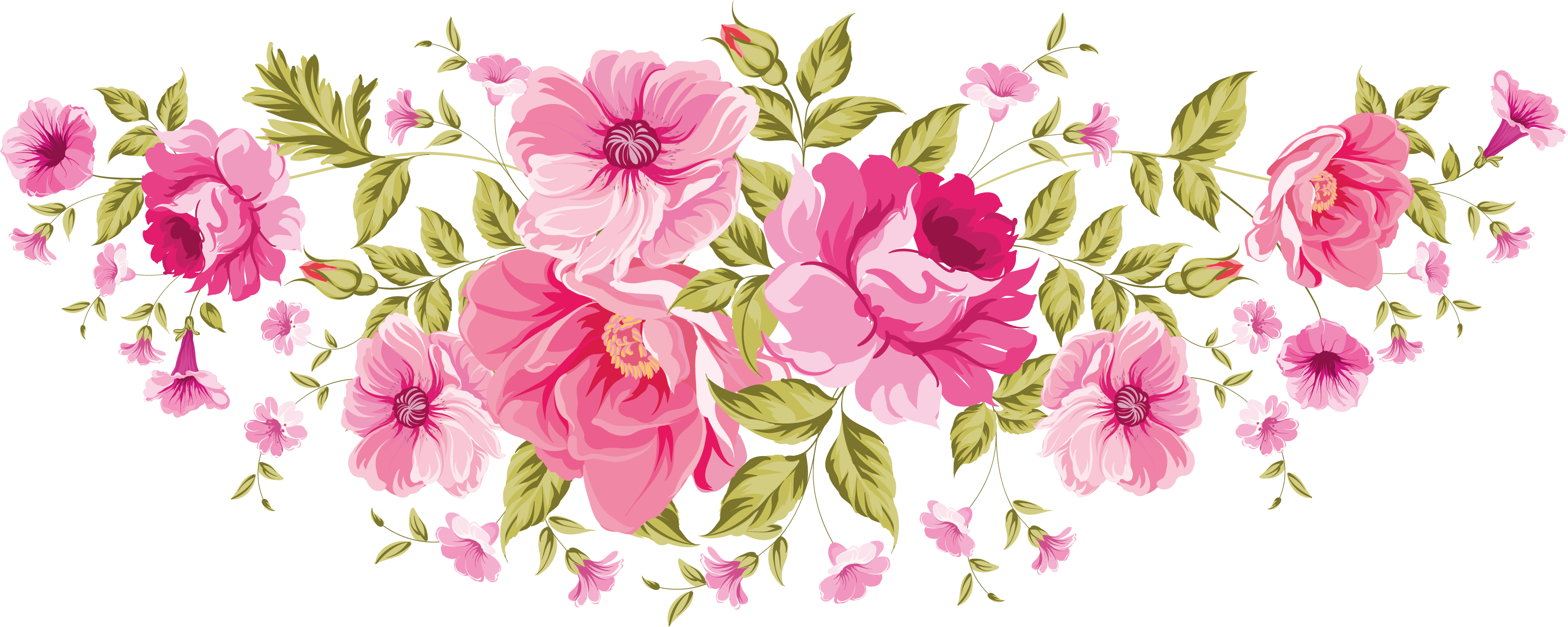 Colored Floral PNG Image Background