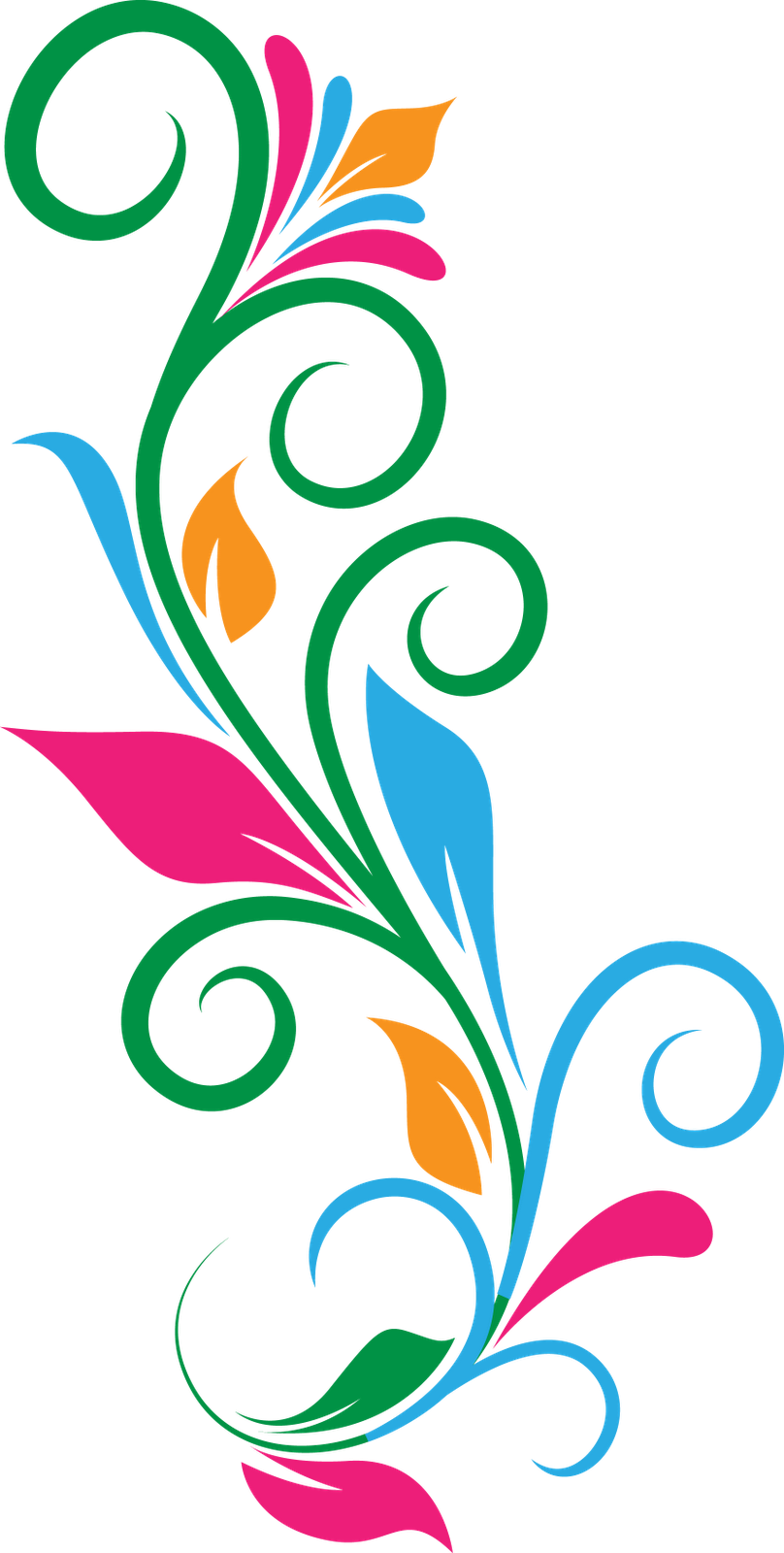 Imagem transparente de PNG floral colorido