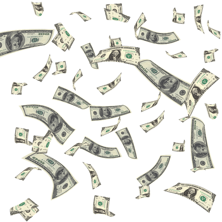 Falling Cash Money PNG High-Quality Image