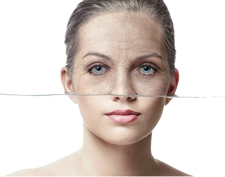 Imagem transparente de rosto feminino