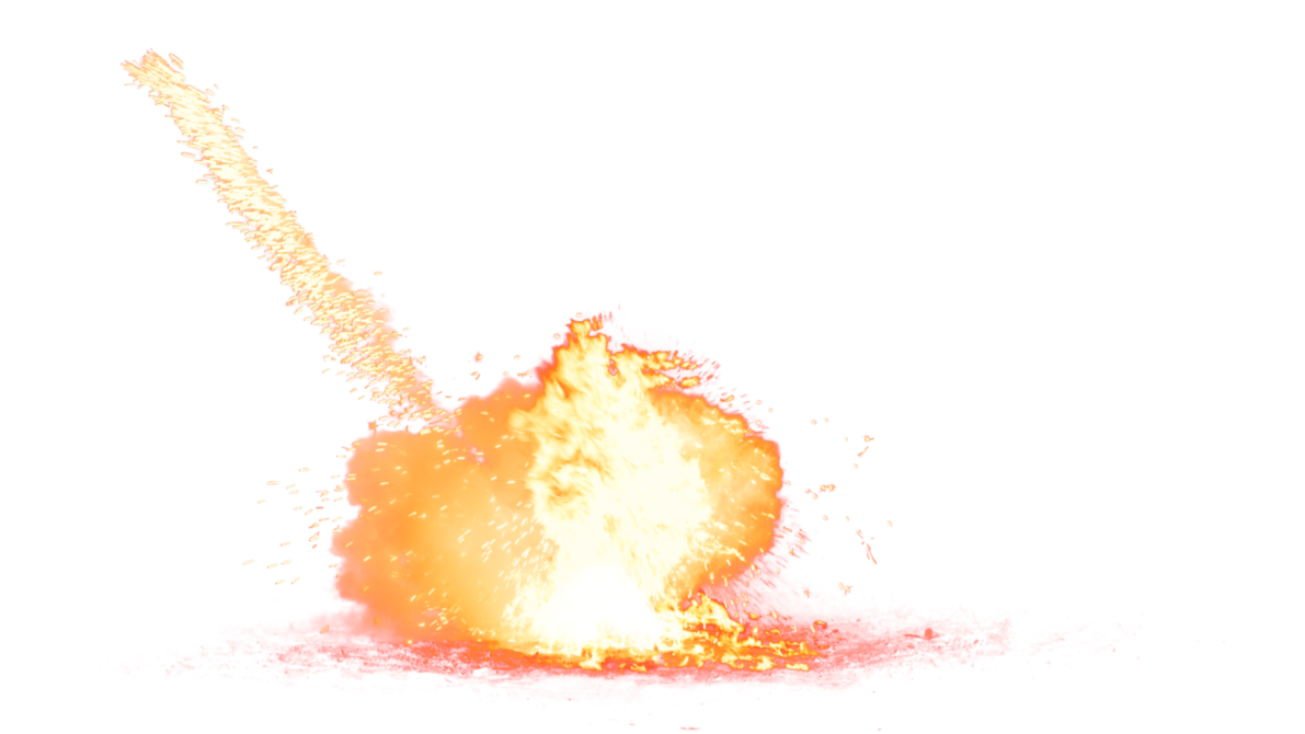 Imagem transparente de explosão de fogo