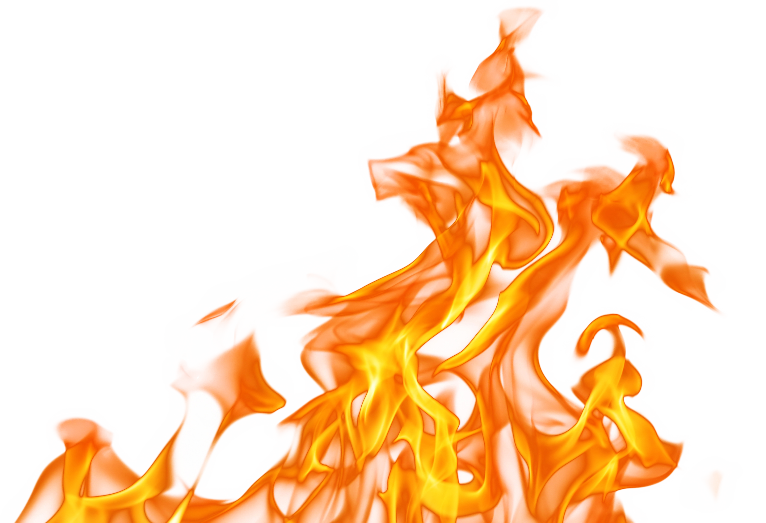 Imagem transparente de fogo flamejante