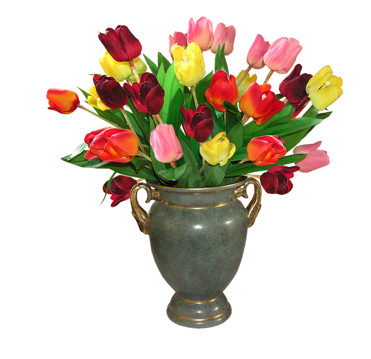 Imagen PNG de jarrón de flores con fondo Transparente