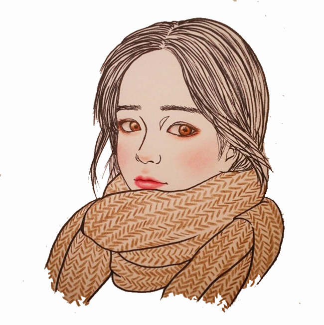 Immagine Trasparente della sciarpa della ragazza