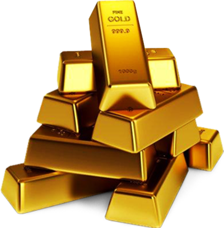 Gold Bricks PNG Transparent Image