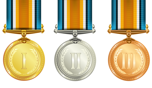 Gold Silver And Bronze Medals Free PNG Image