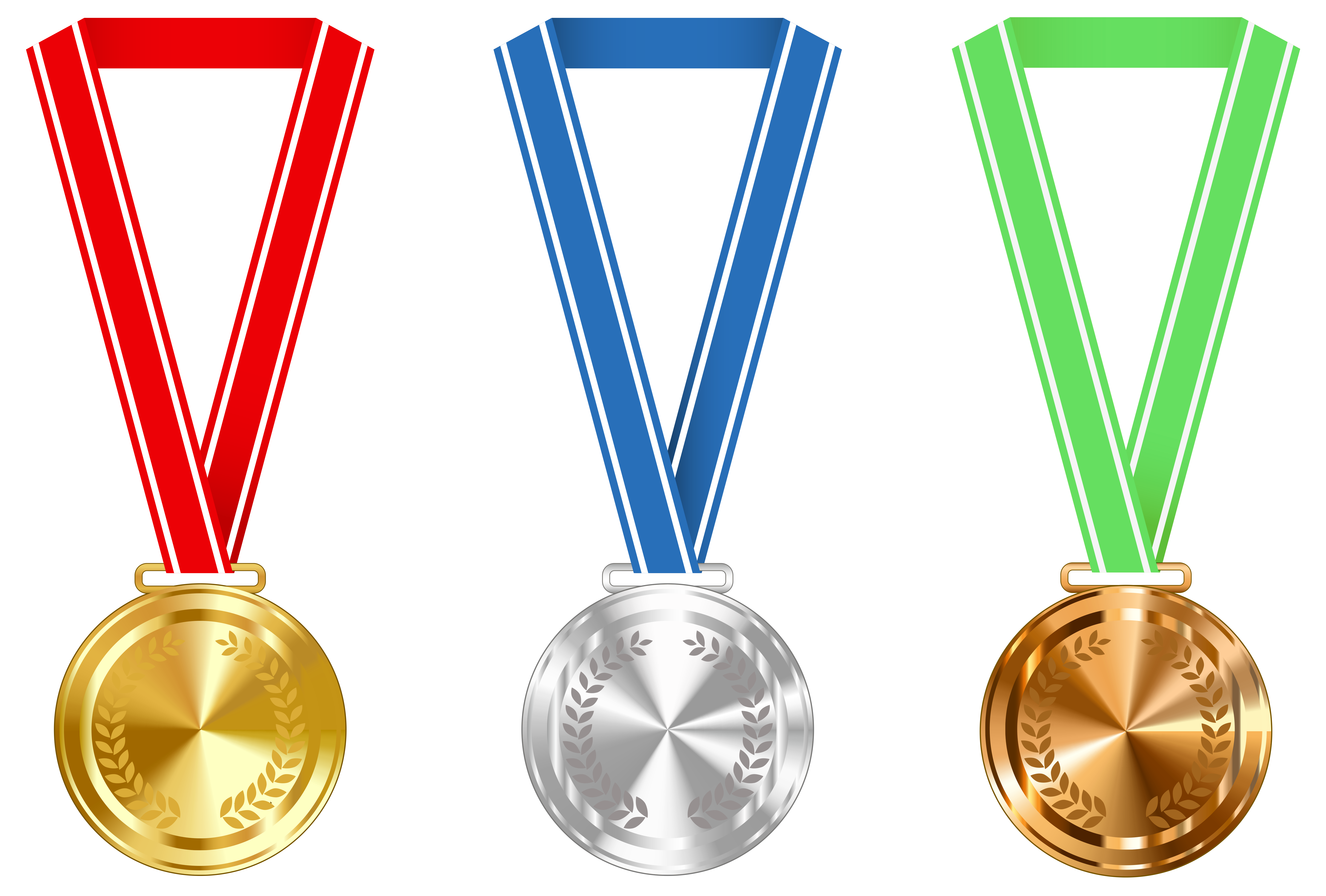Goud zilver en bronzen medailles PNG hoogwaardige Afbeelding