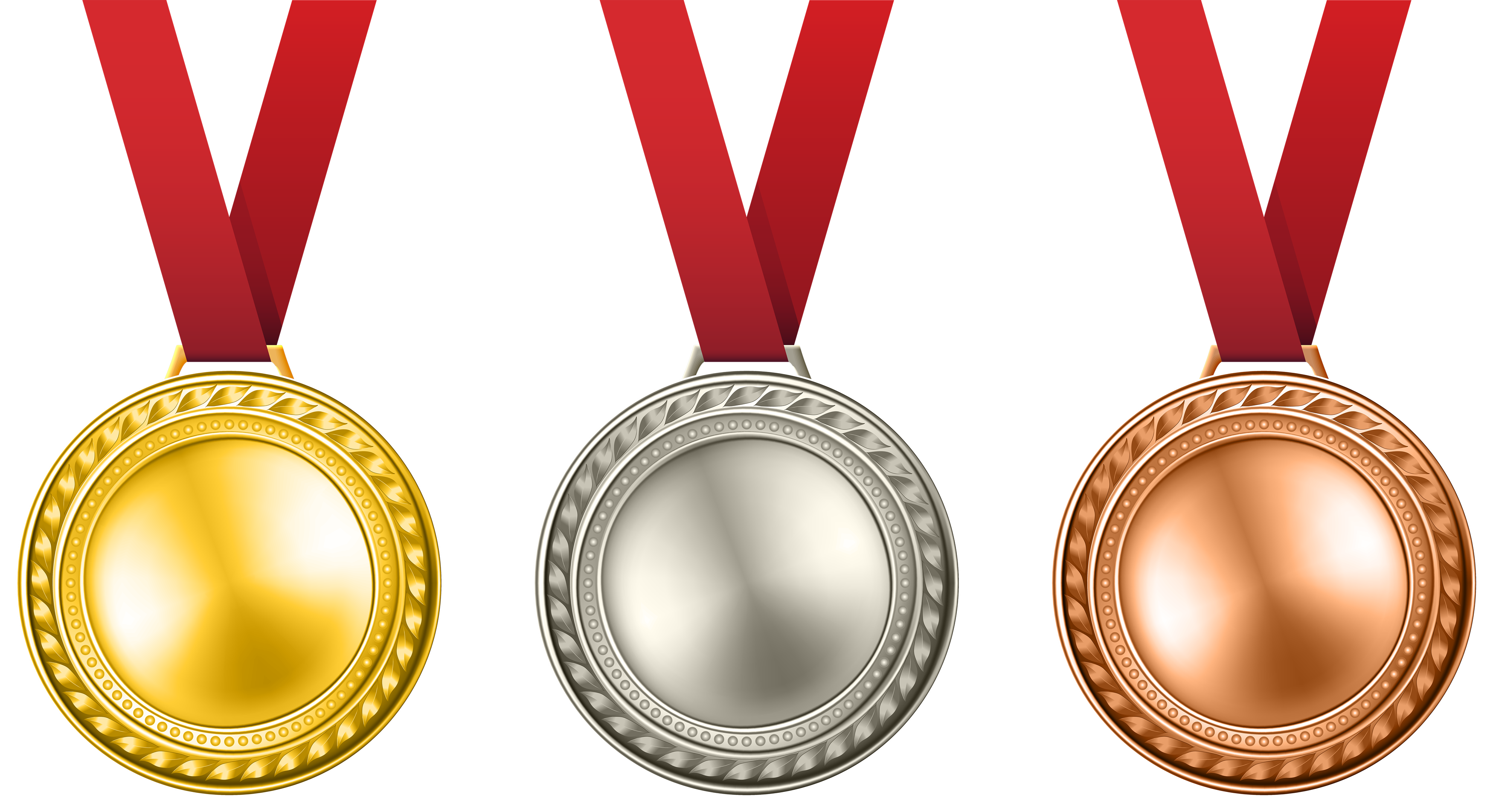 Gouden zilver en bronzen medailles PNG Foto