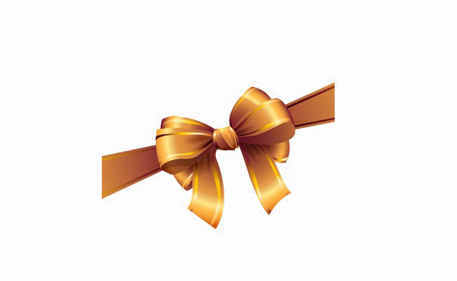 Golden Bow Ribbon PNG High-Quality Image
