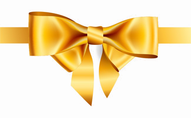 Golden Bow Ribbon PNG Image