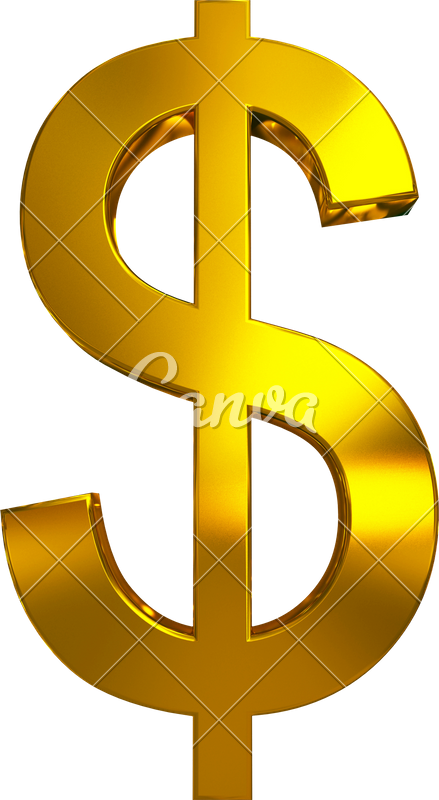 Golden Dollar Sign Transparent Image