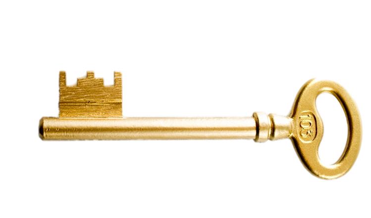 Golden Key PNG Image with Transparent Background