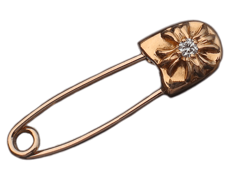 Golden Safety Pin PNG Image Background