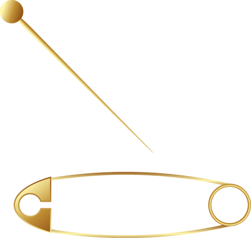 Golden Safety Pin PNG Photo