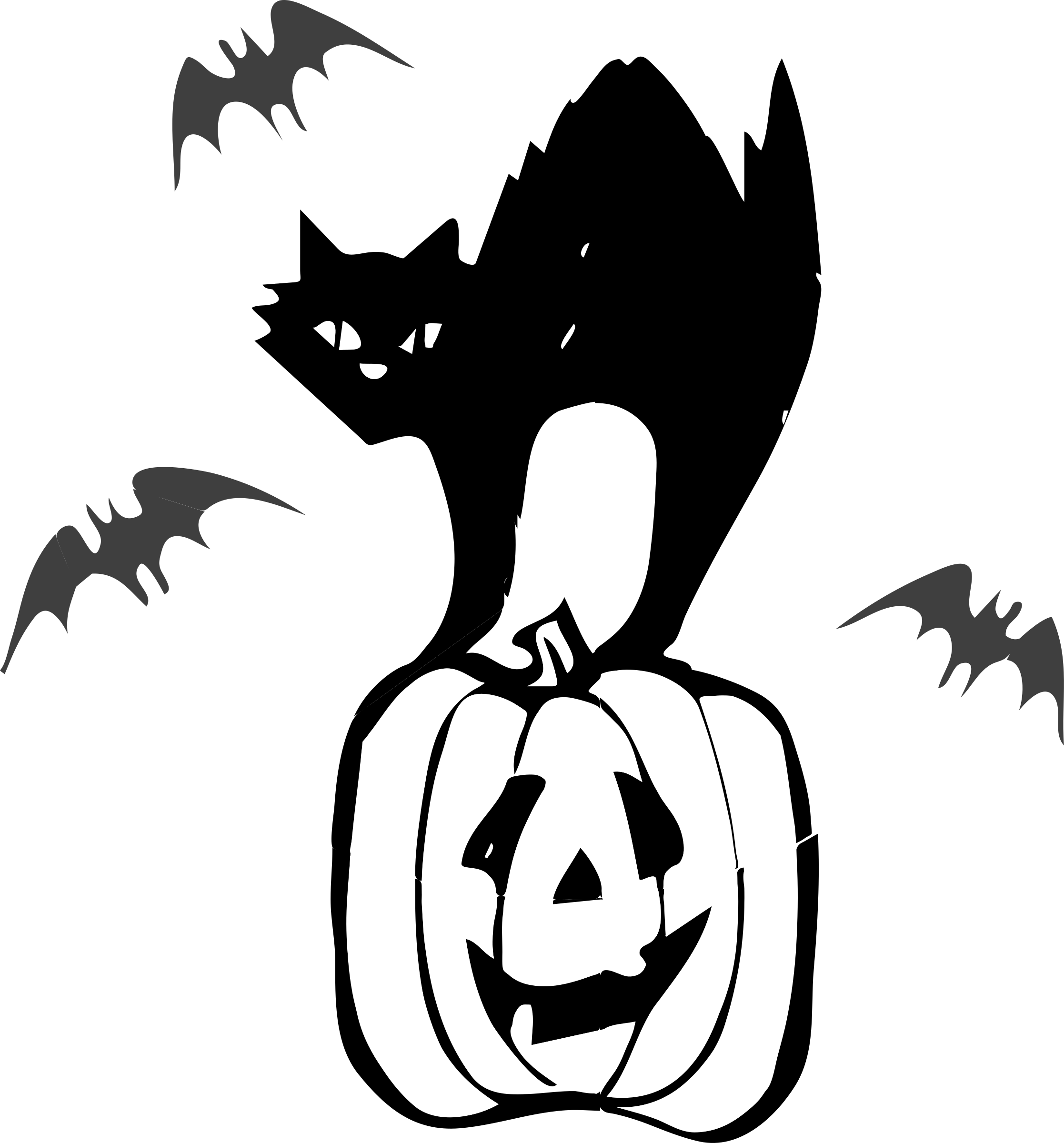 Immagine Trasparente del gatto nero di Halloween