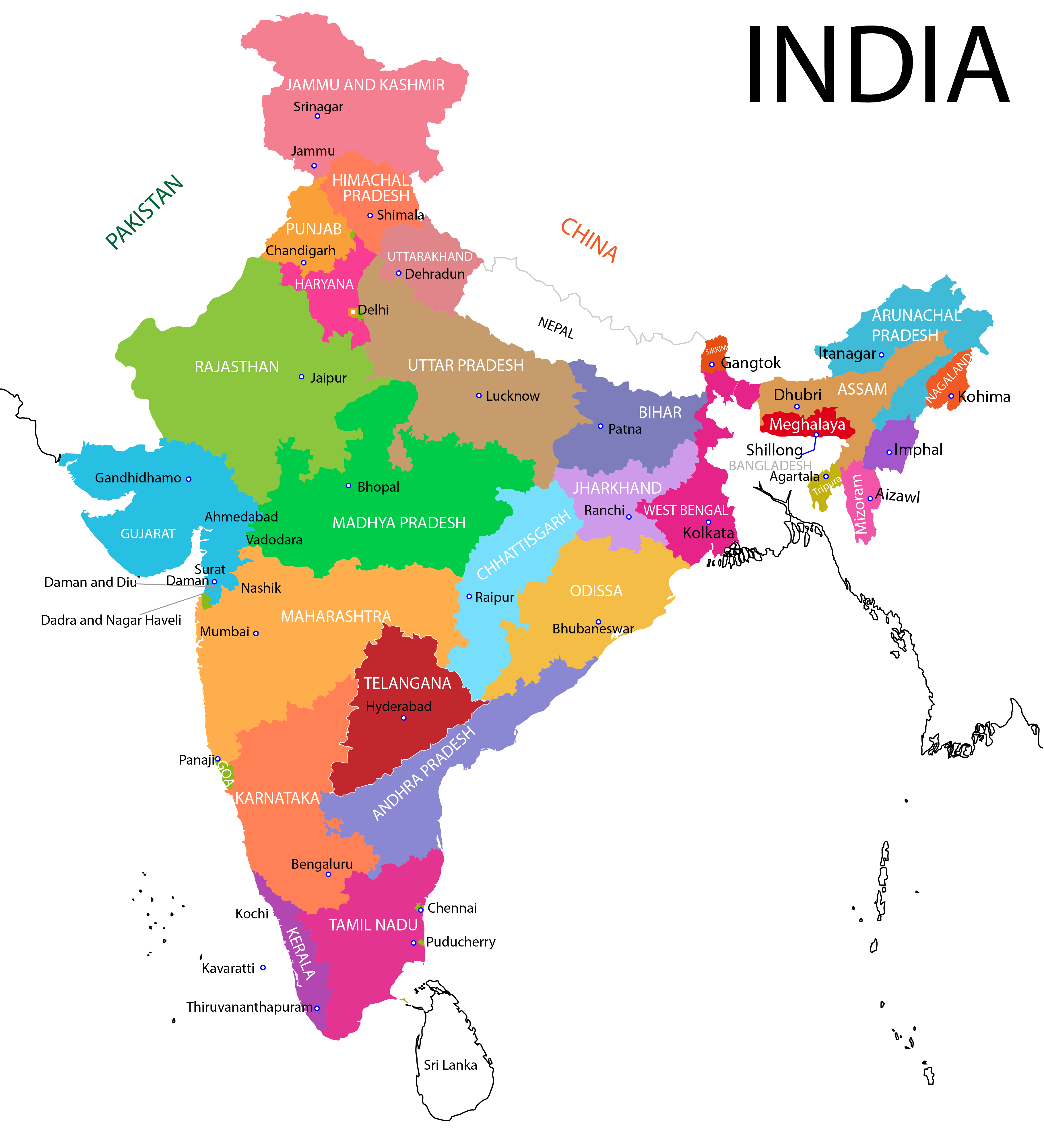 Índia mapa download PNG image