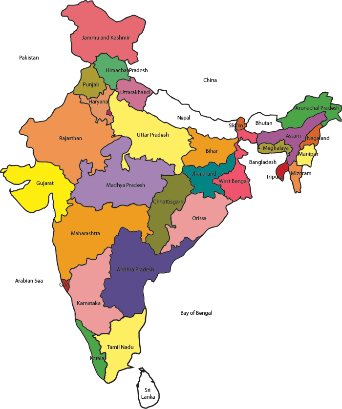 Índia mapa livre PNG imagem