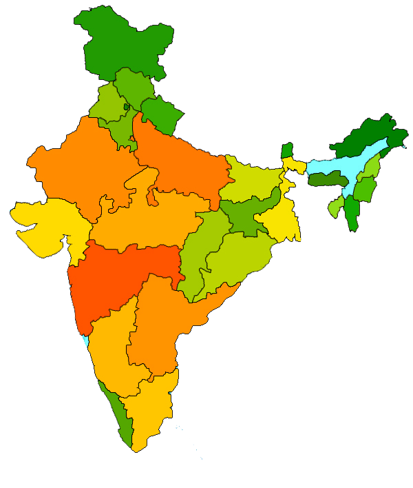 Imagem de PNG do mapa da Índia com fundo transparente