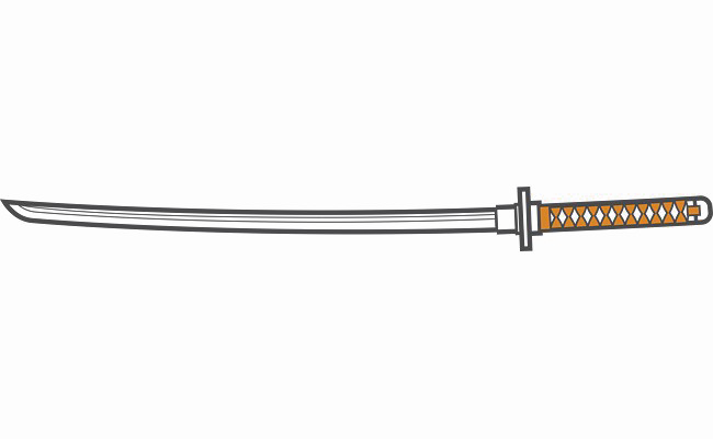 Fondo de la imagen de PNG de la espada japonesa