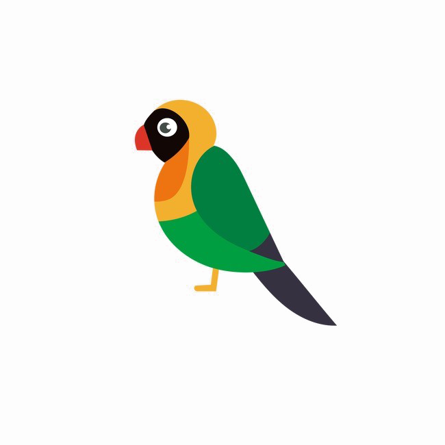 Fondo de imagen PNG de pájaro multicolor
