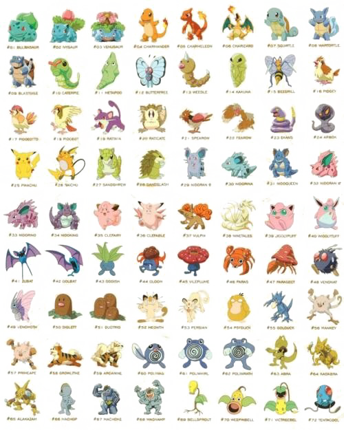 Pokemon Characters PNG Image Background