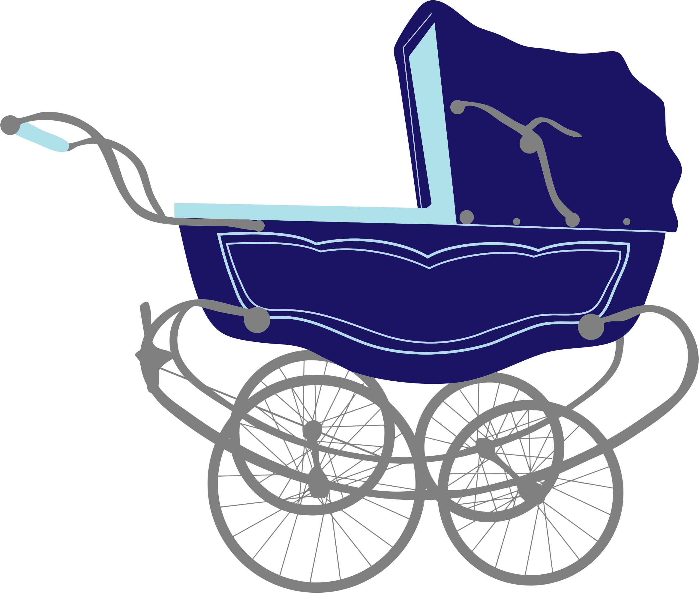 PRAM Baby Stroller Gambar Transparan