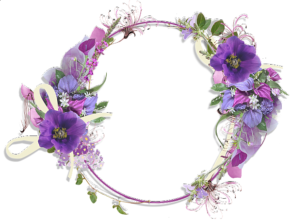 Purple Floral Border PNG Download Image