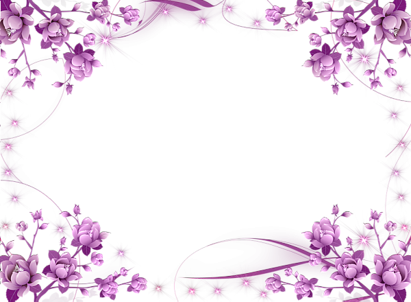 Фиолетовая цветочная граница PNG высококачественное изображение
