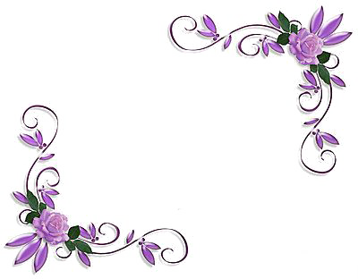 Фиолетовый цветочный граница PNG Image