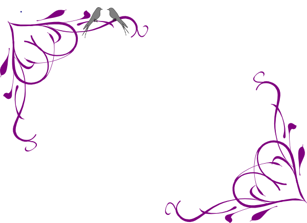 Фиолетовая цветочная граница PNG фото