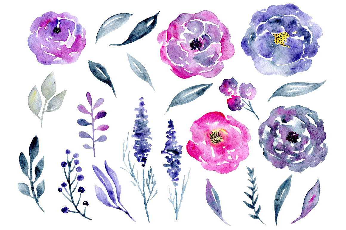 Purple Flowers Transparent Image