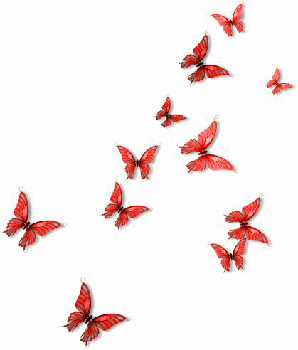 Imagen de PNG de mariposa roja
