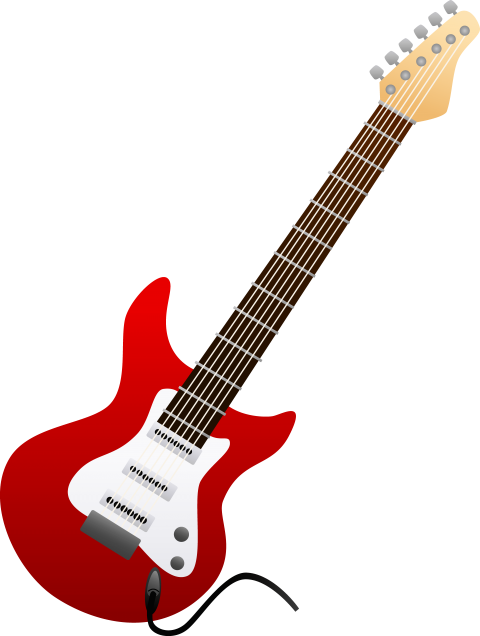 Красная электрическая гитара бесплатно PNG Image