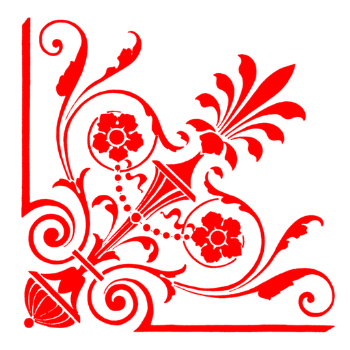Red Floral Border PNG Image with Transparent Background
