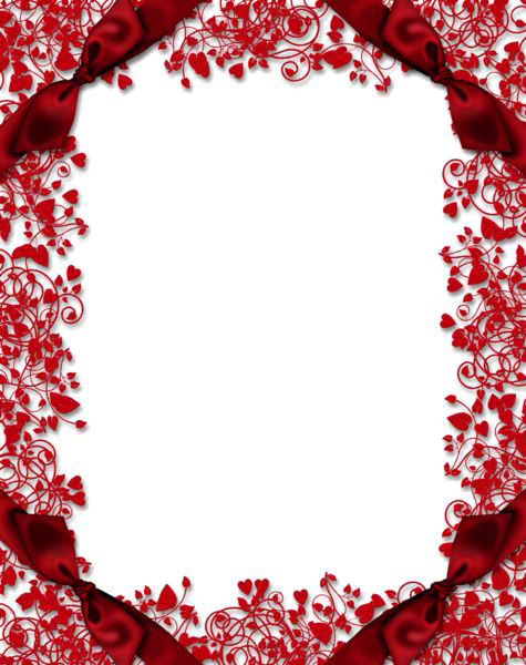 Imagem transparente de fronteira floral vermelha