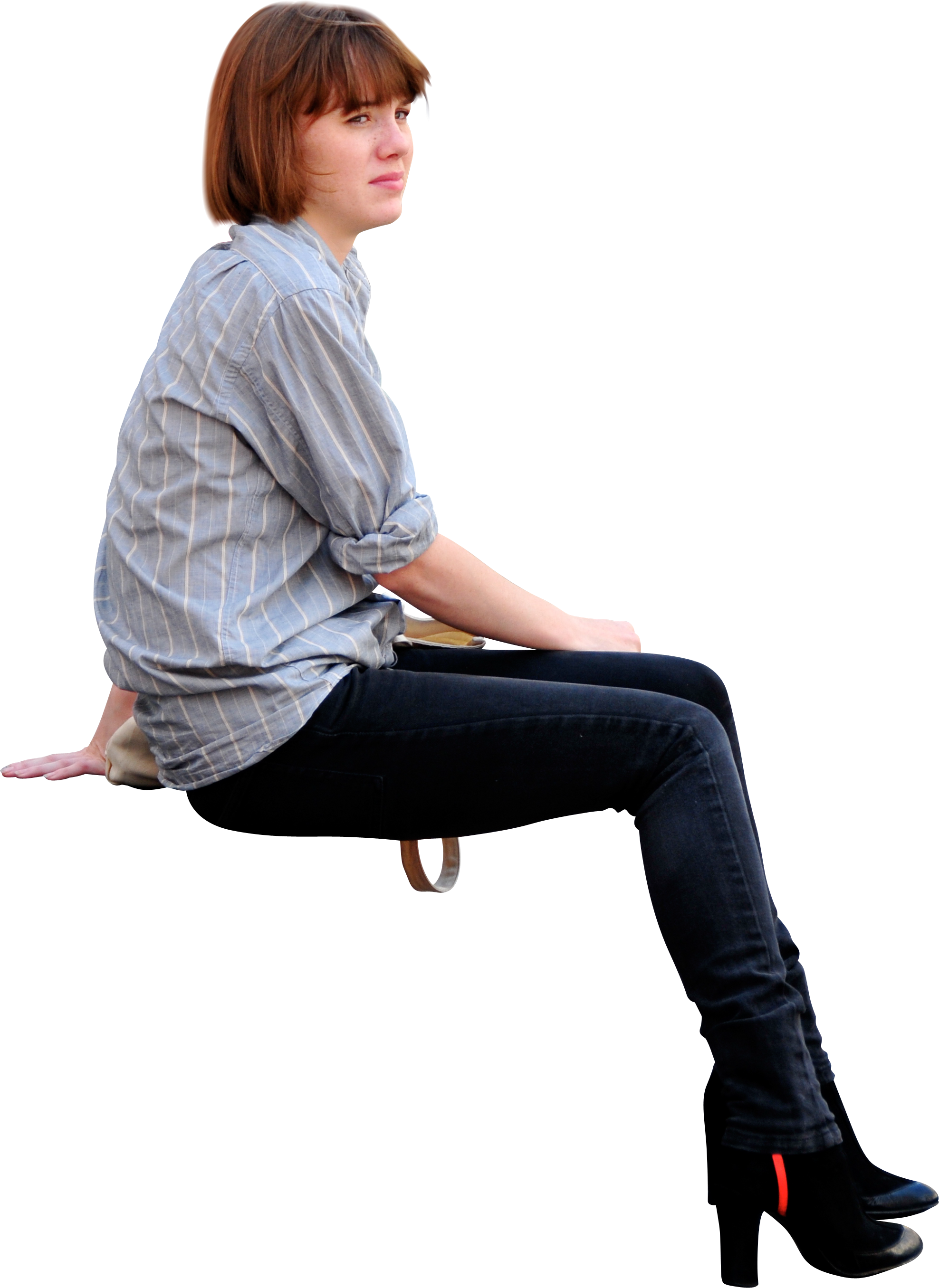 Sitting Woman PNG Image Background