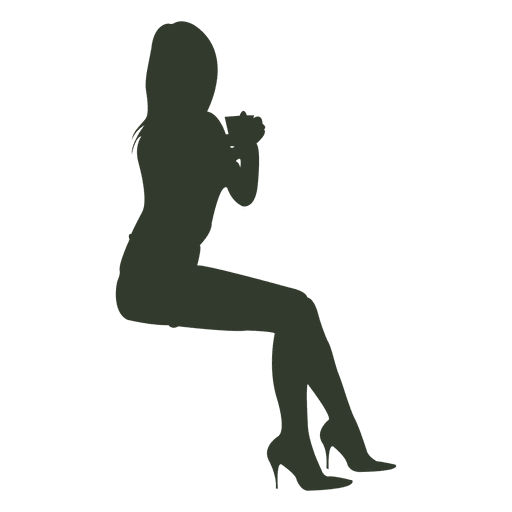 앉아있는 여자 투명 이미지
