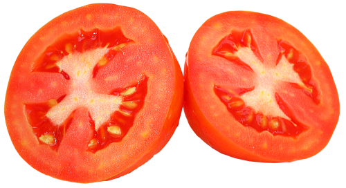 Geschnittenes Tomaten-PNG-Bild mit transparentem Hintergrund