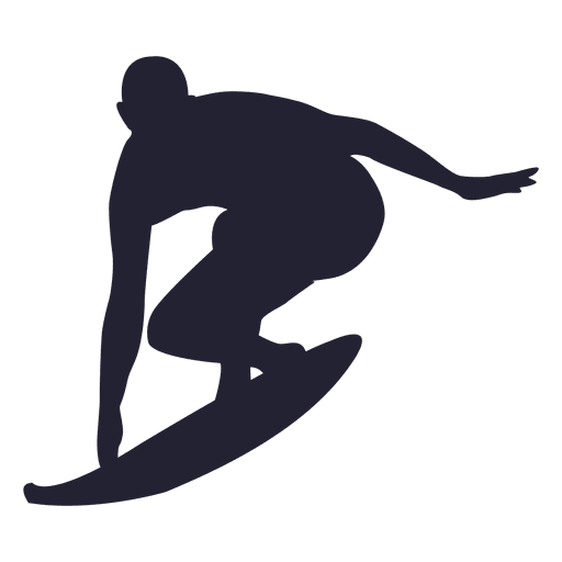 Surfing Silhouette PNG Transparent Image
